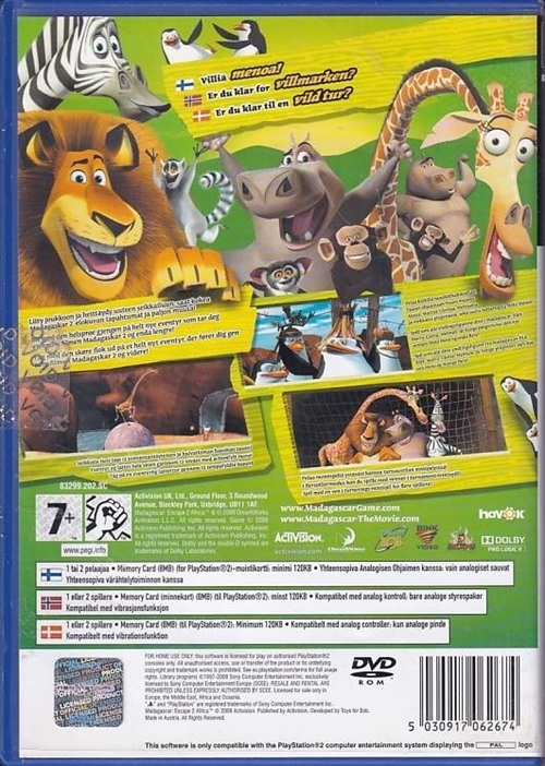 Madagaskar 2 - PS2 (B Grade) (Genbrug)